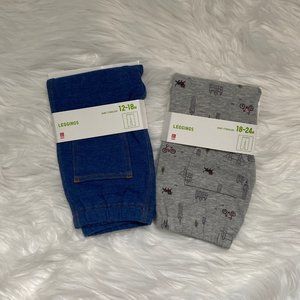 NEW Uniqlo Baby 2 pairs of leggings, sz.12-18mos & sz.18-24mos.